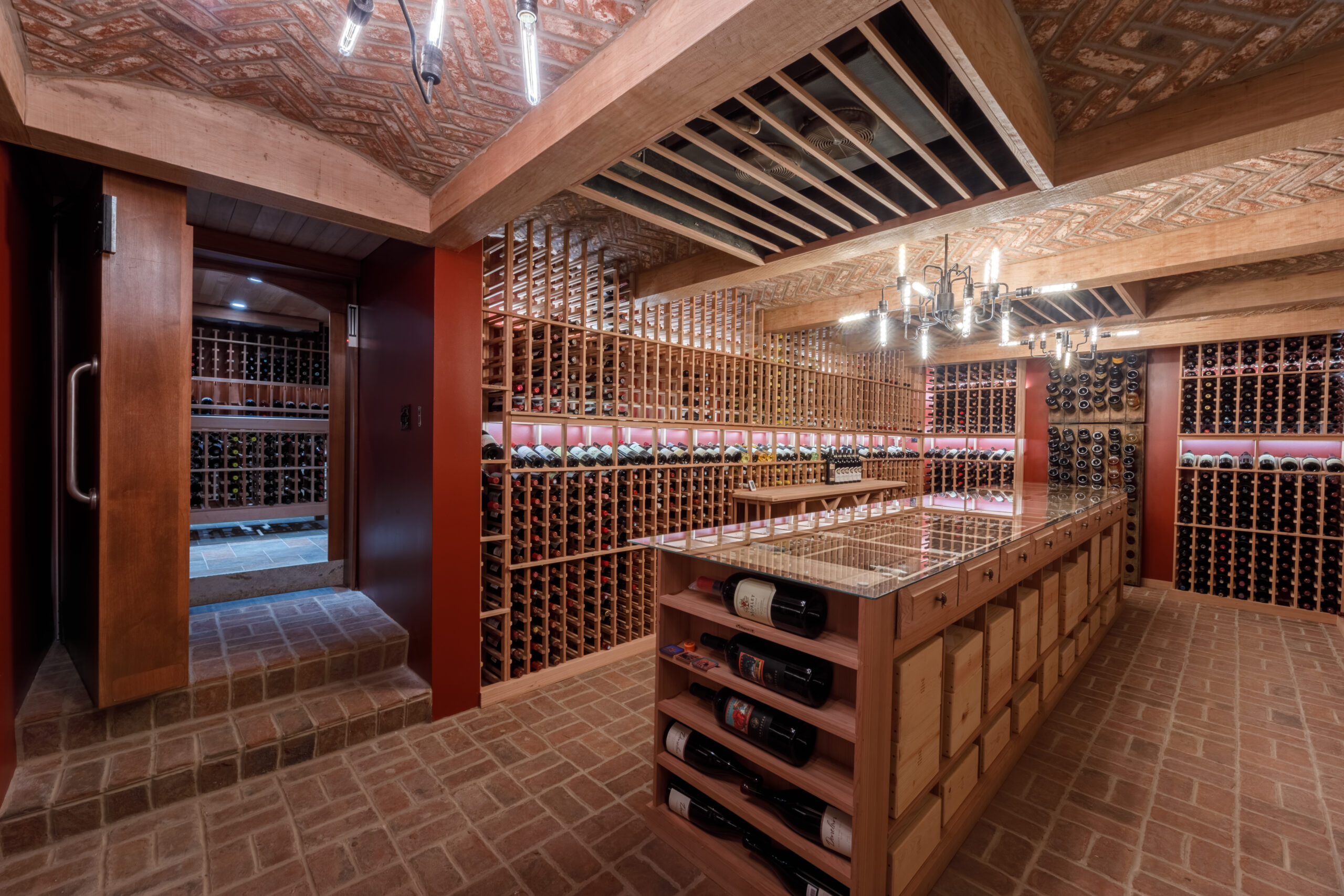 Wine Cellar with Secret Door in Villanova PA Rudloff Construction